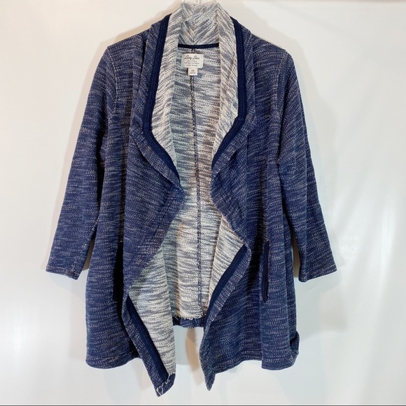 Lucky Brand Sweaters - Final Price Drop… LUCKY LOTUS BLUE KNIT WATERFALL CARDIGAN SIZE 1X